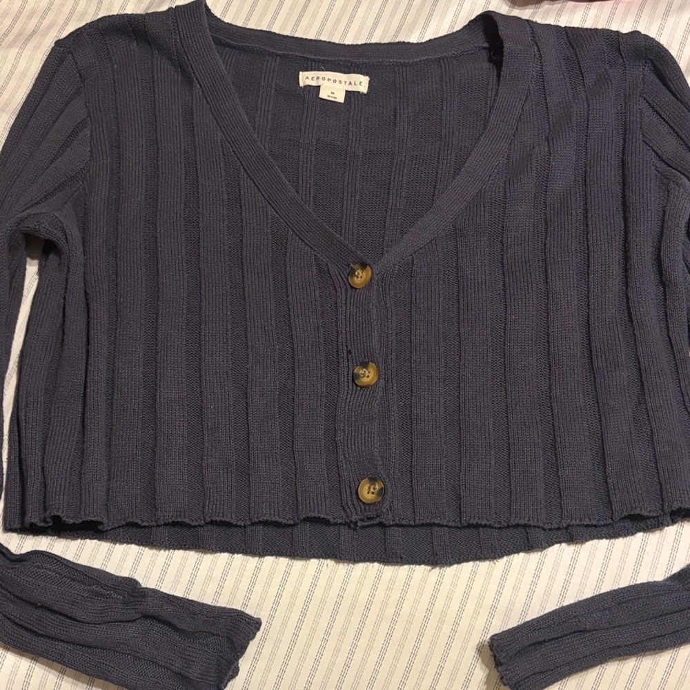 Aeropostale Dark Blue Button-Up Cardigan